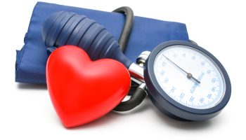 A blood pressure monitor with an artistic representation of a heart