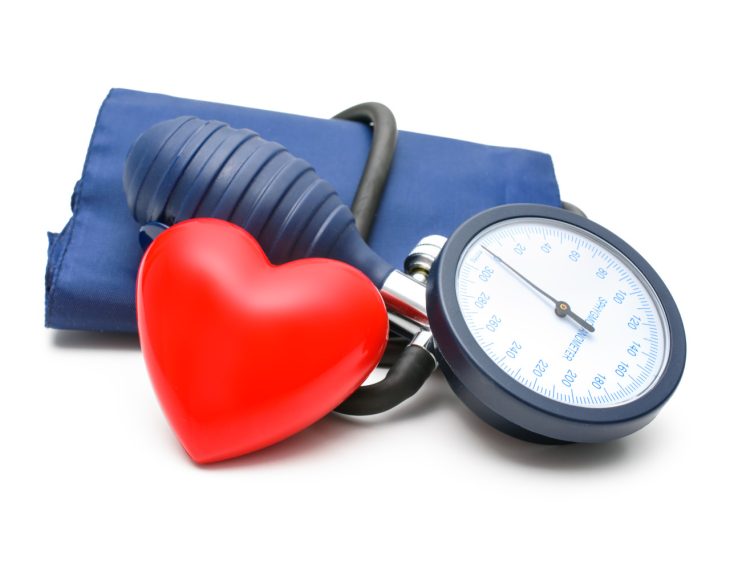 A blood pressure monitor with an artistic representation of a heart