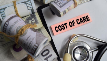 Dollar bills, stethoscope, and a label that says "COST OF CARE". Learn more about rehabs that accept medicaid, and if medicaid covers drug and alcohol detox, here.